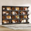 Tribesigns 71" Tall Bookcase, 4-Tier S-Shaped Bookshelf, Wood Decorative Storage Shelving, Modern Freestanding Display Shelves