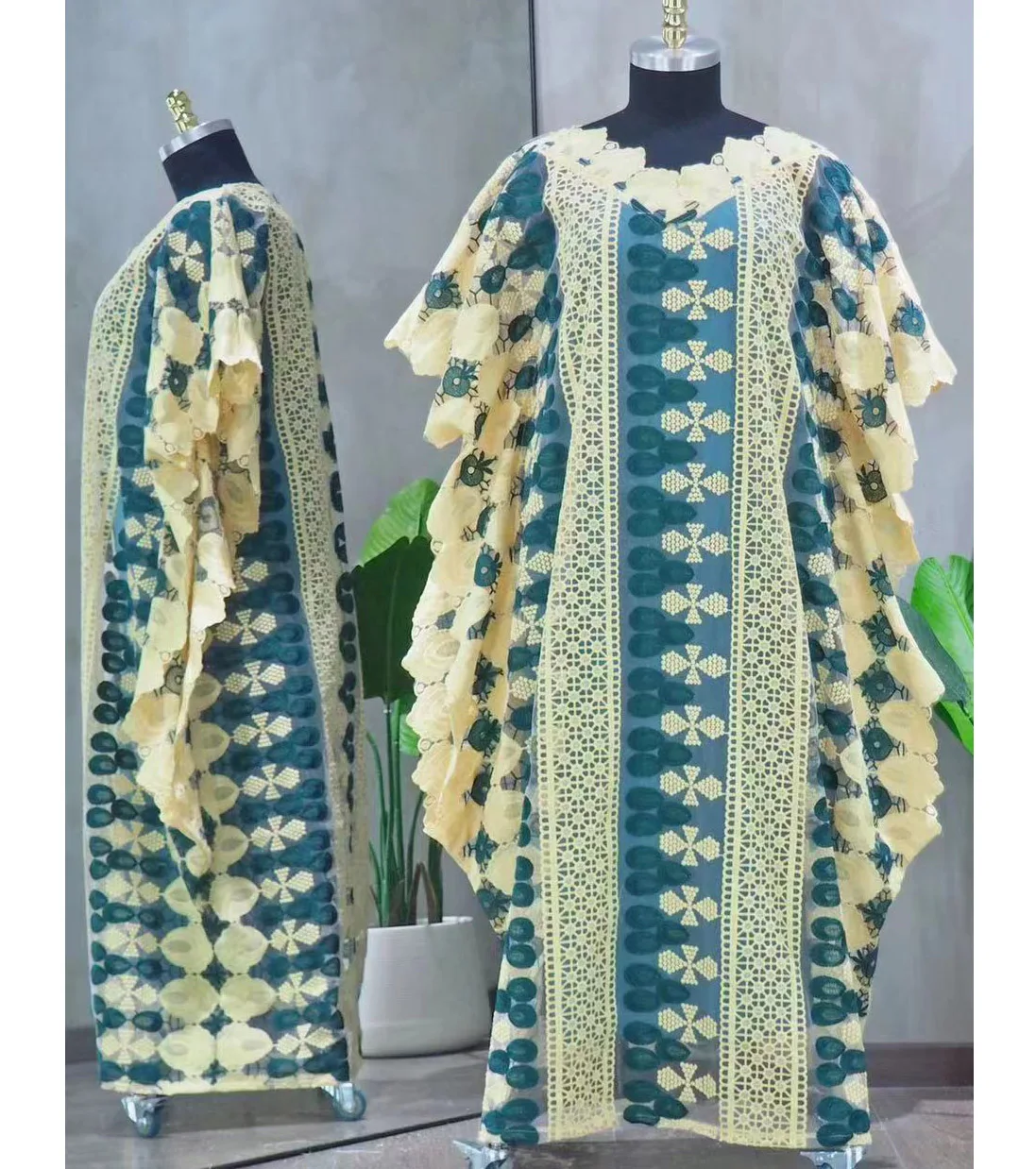 MAMADA L7539 African Women Clothing Dashiki Abaya Stylish Loose Long Evening Maxi Dresses + Inside Skirt Free Size Dancing Party images - 6