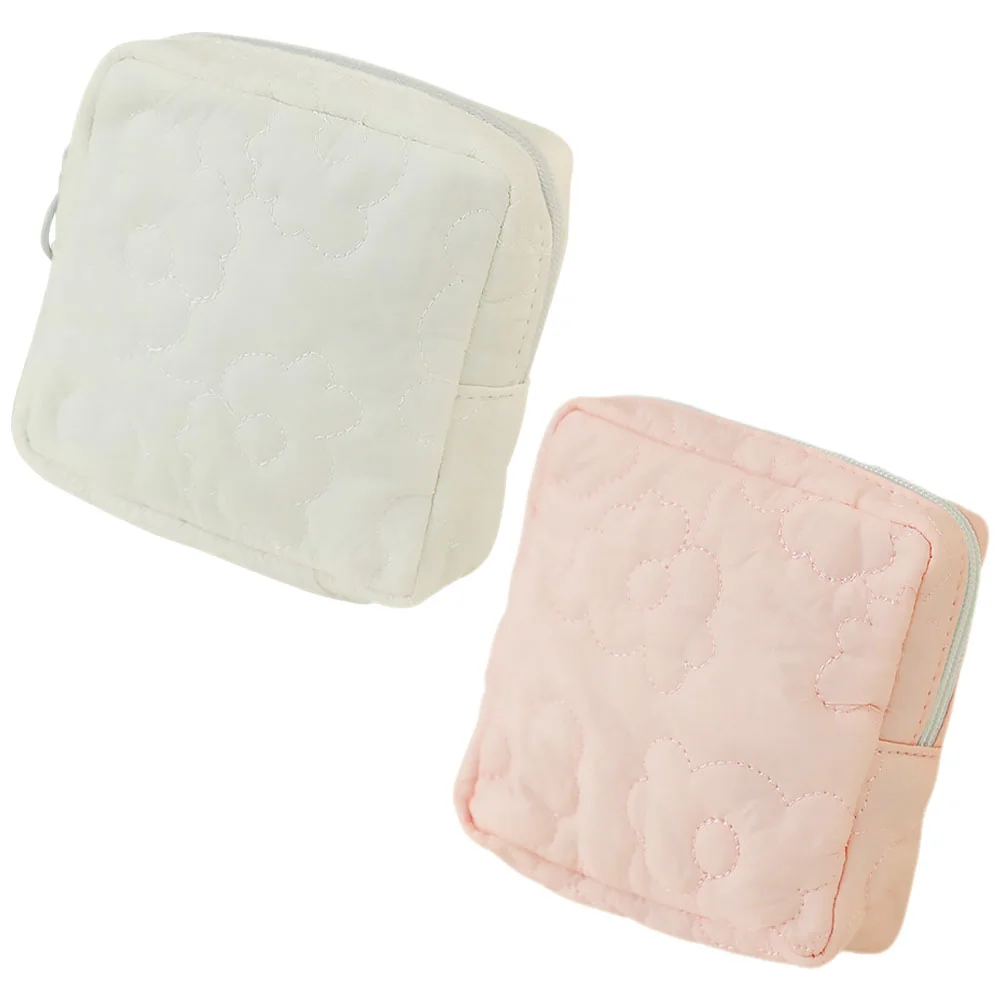 

2 Pcs Sanitary Napkin Storage Bag Wallets Pad Pouch for Travel Tampon Polyester Menstrual