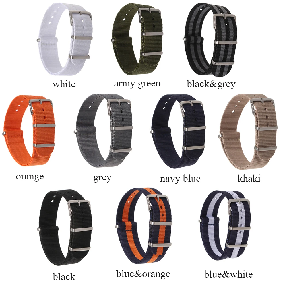 Universal Nylon Braided Waterproof Watch Strap - Fashionable Adjustable Watchband in Black Green