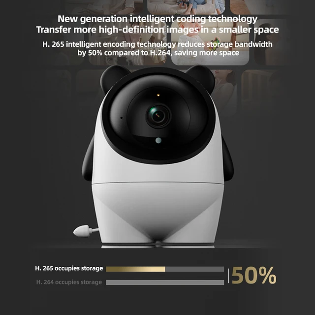 Danmini 2K HD Baby Monitor 3 Million Pixels Camera Tuya App Mobile Remote Control Infrared Laser Shake Pet Night Vision Monitors 5