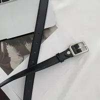 1pc Women's Belt Trendy Square Buckle Belt High End Genuine Soft PU Leather Belt Paired with Skirt Work Pants Jeans Belt Unisex - Image 3