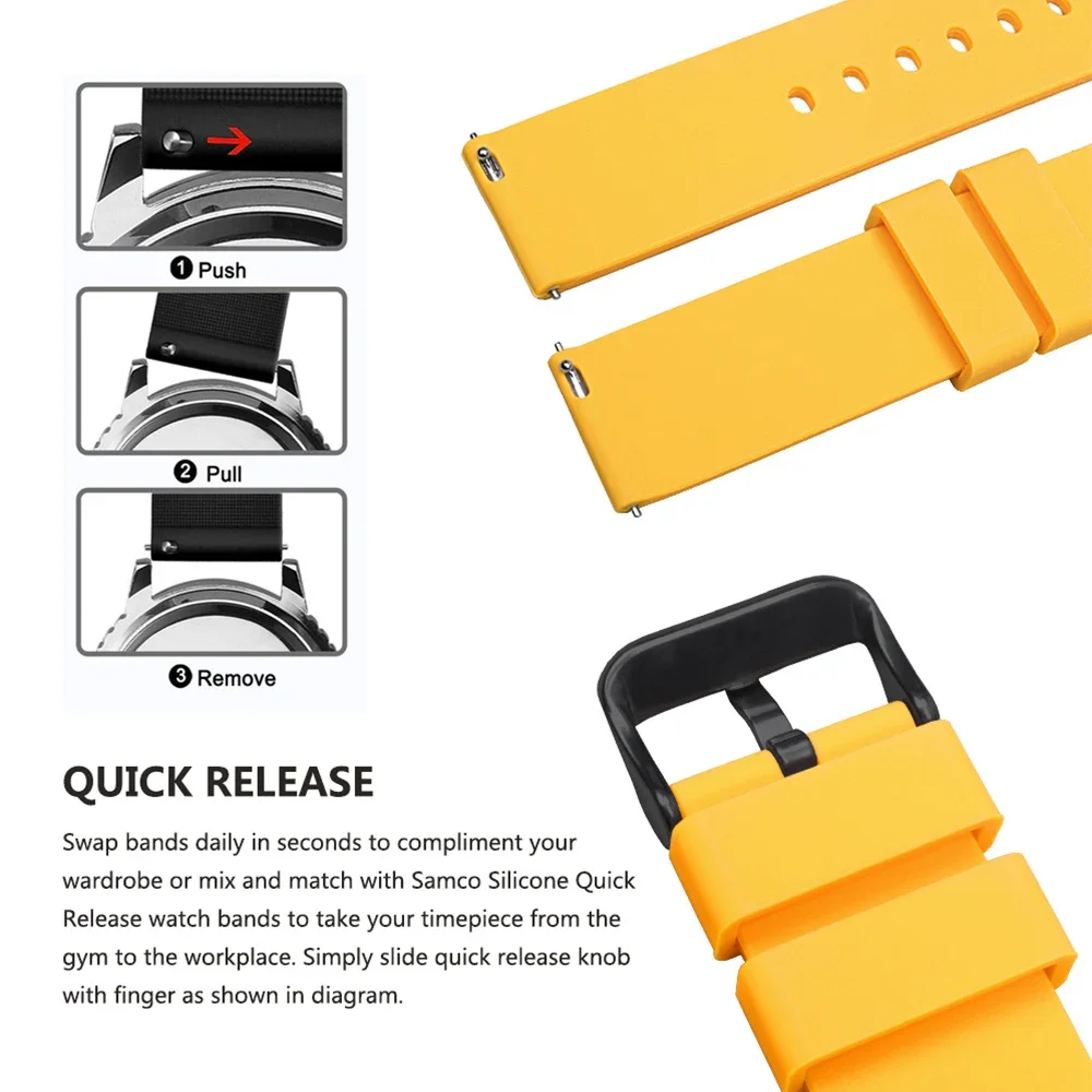 Silicone Quick Release Soft Watch Band Strap - Multiple Sizes Available