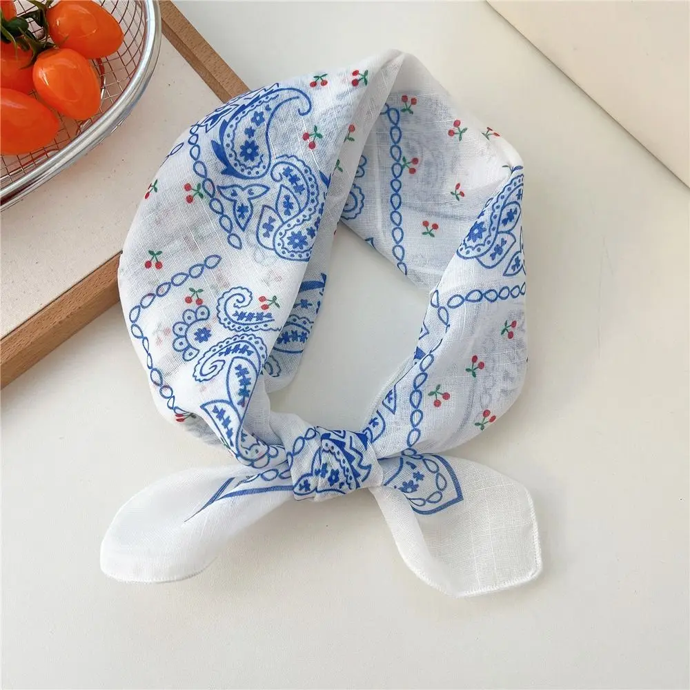 Neue Tuch Stirnband Polka Dot Frische Blumen Kleinen Quadratischen Schal Pastoralen Stil Schals Frauen – Detail 3