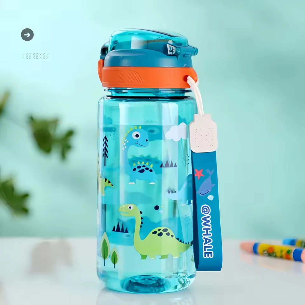 Dinosaur 600ml Water Bottle Plastic Bottles For Kids Water Cup