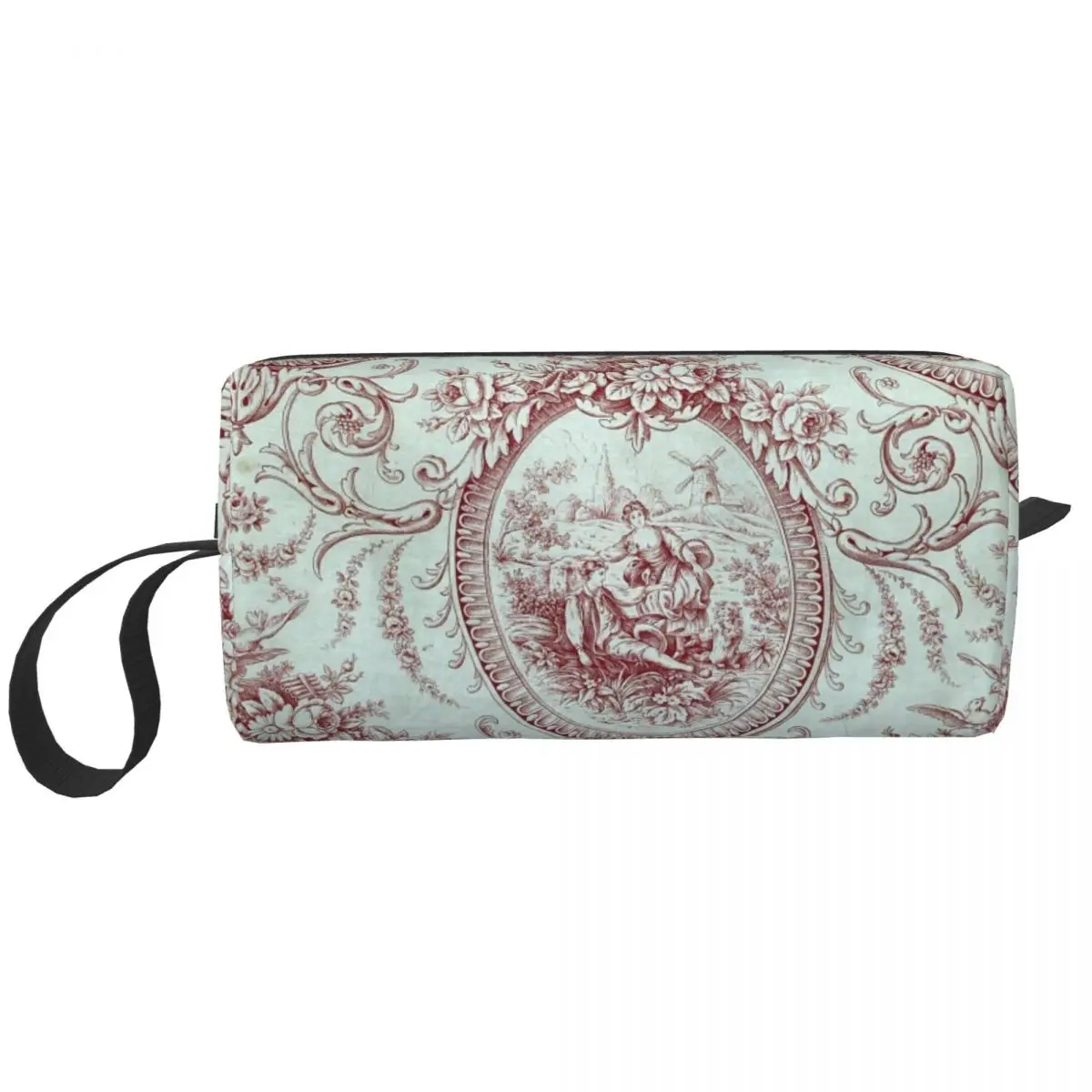 FrenchToileDeJouyNavyBlueMotifPatternToiletryBagFranceArt
