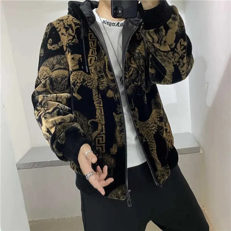 

Осенне-зимняя Толстая Теплая мужская куртка-бомбер для мальчиков с графическим рисунком дракона