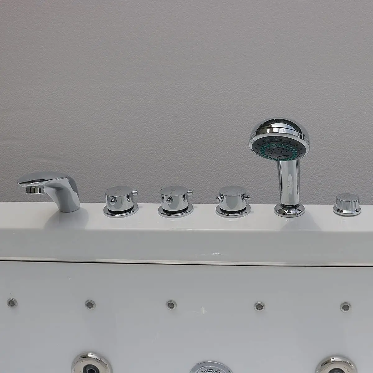 HIGH-END 67 In Waterfall Whirlpool bathtub with Control Panel Heater Radio Speaker Air jets with LED Light (D-DK-Q351N-L)