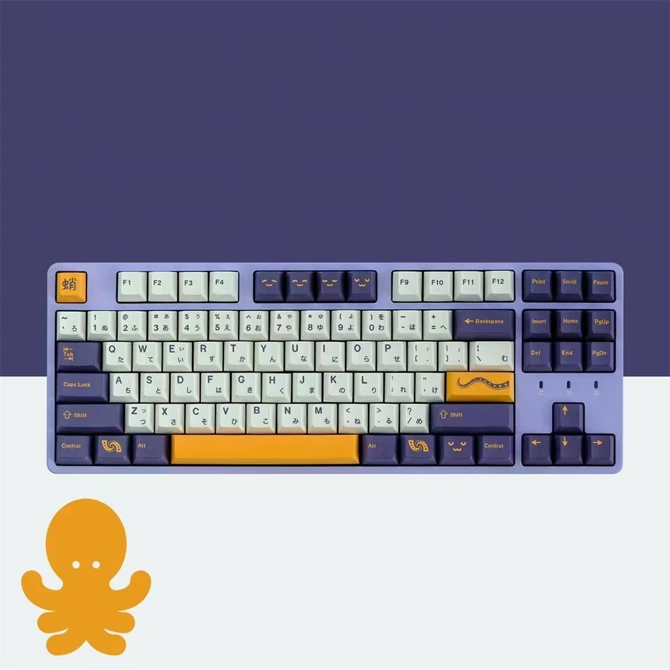 

129 Keys GMK Tako Keycaps Cherry Profile PBT Dye Sublimation Mechanical Keyboard Keycap English Japanese Keycap 1.75U 2U Shift