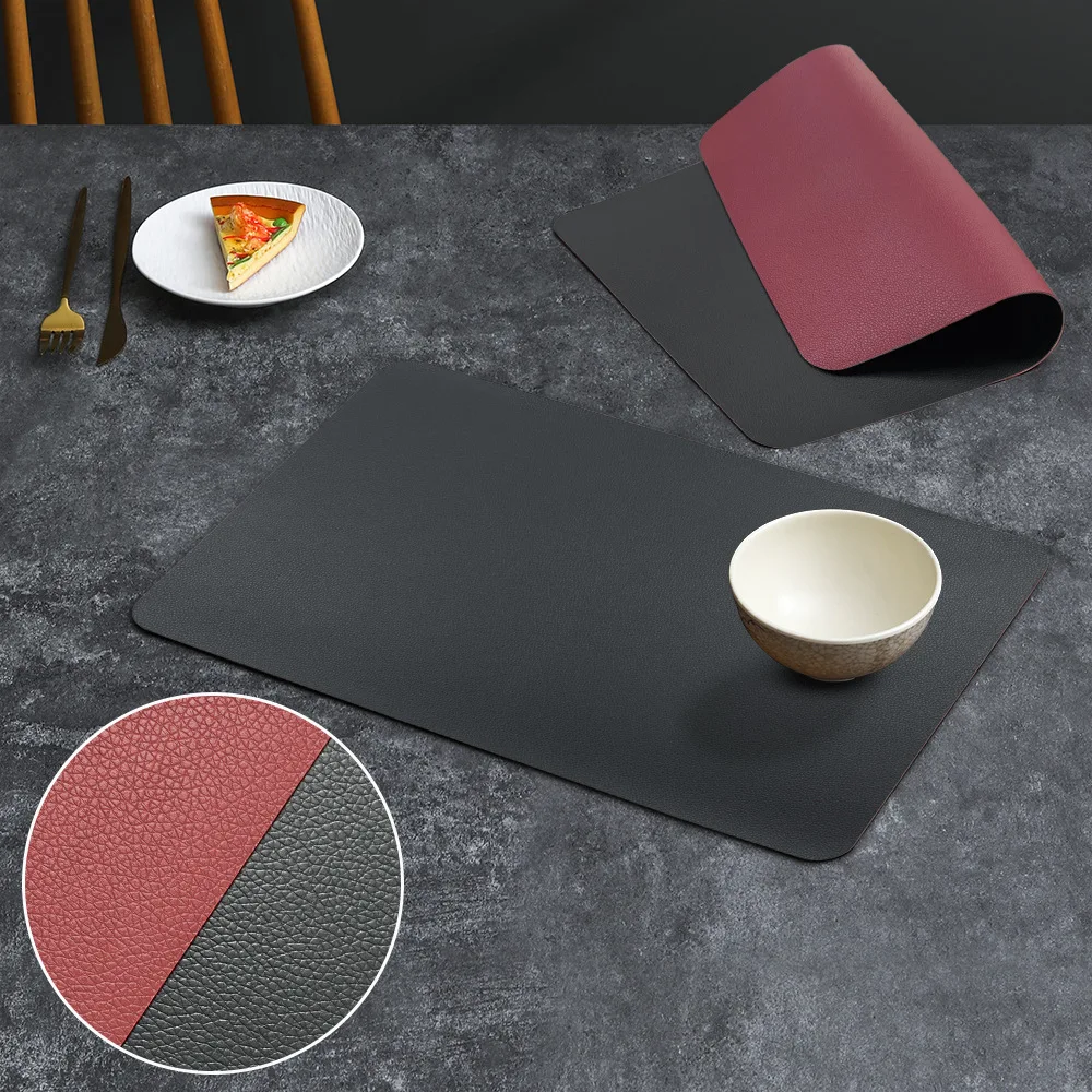 PVC Double-Sided Leather Dining Table Mat – Anti-Slip, Heat-Resistant Placemat 6