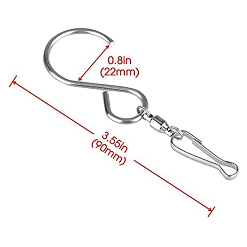20PCS Swivel S Hooks Clips Wind Chime Hook Set For Hanging Garden Wind Spinners Flower Pot Silver