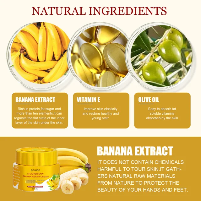 AntiDrying Crack Foot Cream Heel Cracked Repair Banana Oil Anti