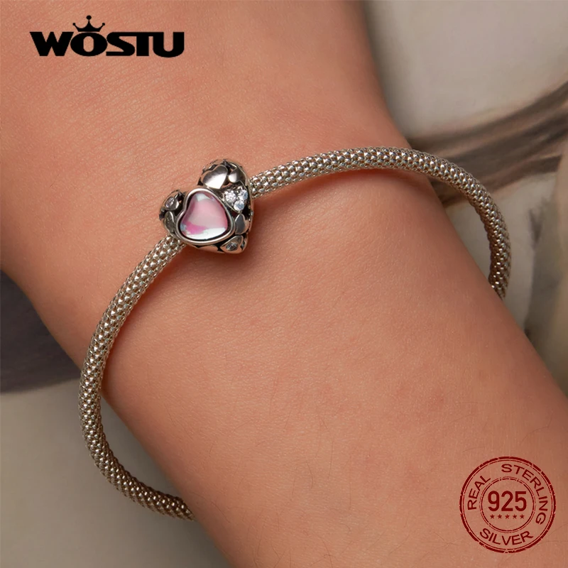 WOSTU 925 Sterling Silver Family Heart Charm - Compatible With Biagi, Troll, Chamilia Bracelets - View #4