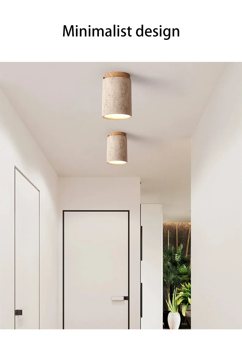 Japanese Style LED Ceiling Downlight Surface Mounted Wood Image 3