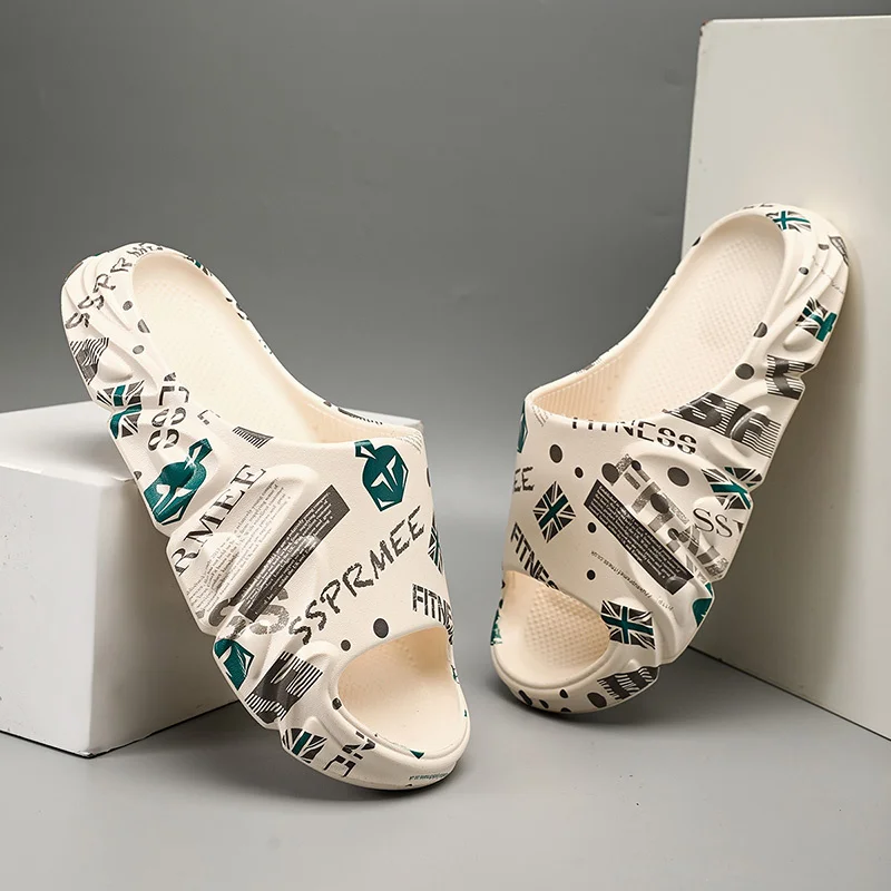 Sklisikre tøfler for menn, sklisikre med tykk såle, myke skumslidere, komfortable tøfler for innendørs og utendørs bruk_voghion.com