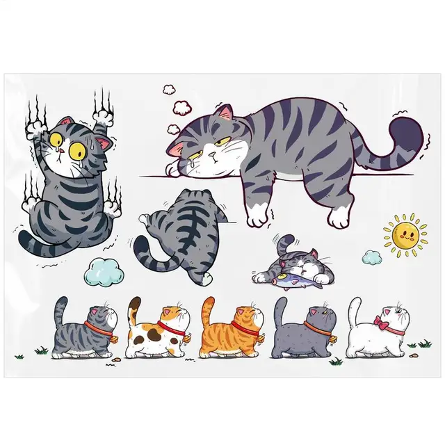 1 set Funny Car Sticker Cat Climbing Pet Animal Styling Stickers Car Scratch Cover Decoration Creative Bumper Decals Accessories 5