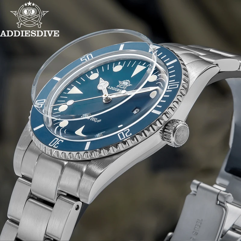 ADDIESDIVE Orologio Subacqueo Automatico Uomo 20Bar - 41mm Acciaio 316L Con Movimento NH35 Giapponese - H3