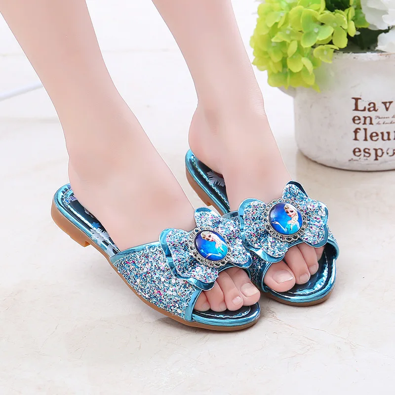 Disney Frozen Anna Elsa Schoenen Voor Meisjes Kinderen Mooie Cartoon Prinses Flats Kids Strand Home Schoenen Binnen En Buiten Slippers