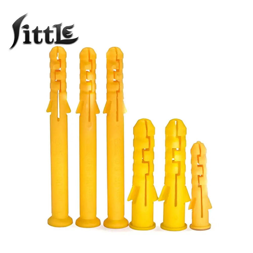 M6 M8 M10 Ribbed Plastic Anchor Plastic Expansion Pipe Wall Plug Rubber Plug Expansion Screw Wall Anchor 20/30/50/100/200 Pcs drywall anchor kit,drywall anchor,expansion plugs,hollow wall anchor set,plastic wall anchor