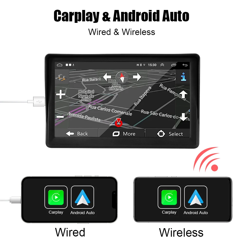 12V Auto Monitor Display Rückfahr kamera 5/7-Zoll-Bildschirm Player mit  Saug halter Radio für Carplay Android Auto Zubehör - AliExpress