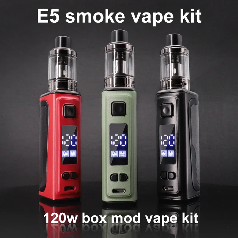 

E-cigarette Vaporizer Vape Pen 120W Box Mod with 2.5ml Pod Tank Atomizer 1800mAh Built-in Battery OLED Screen E5 Vaper Smoke Kit