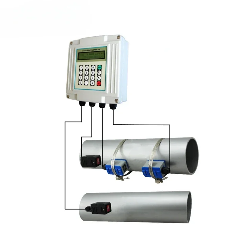 

Wall mounted module ultrasonic flow meter water clamp on flowmeter sensor