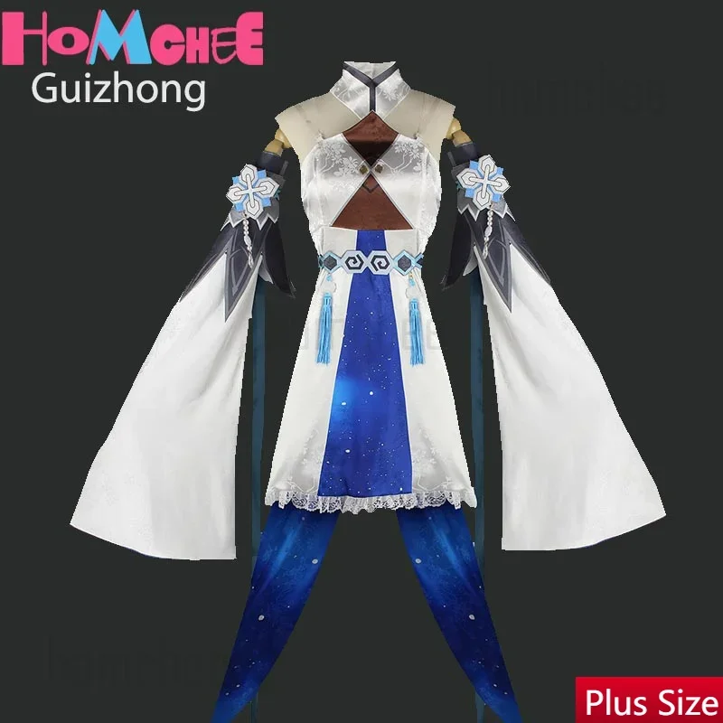 

Genshin Impact Guizhong Cosplay Costume Haagentus Full Set Suit Dress Wig Halloween Party Big Size Outfit For Women