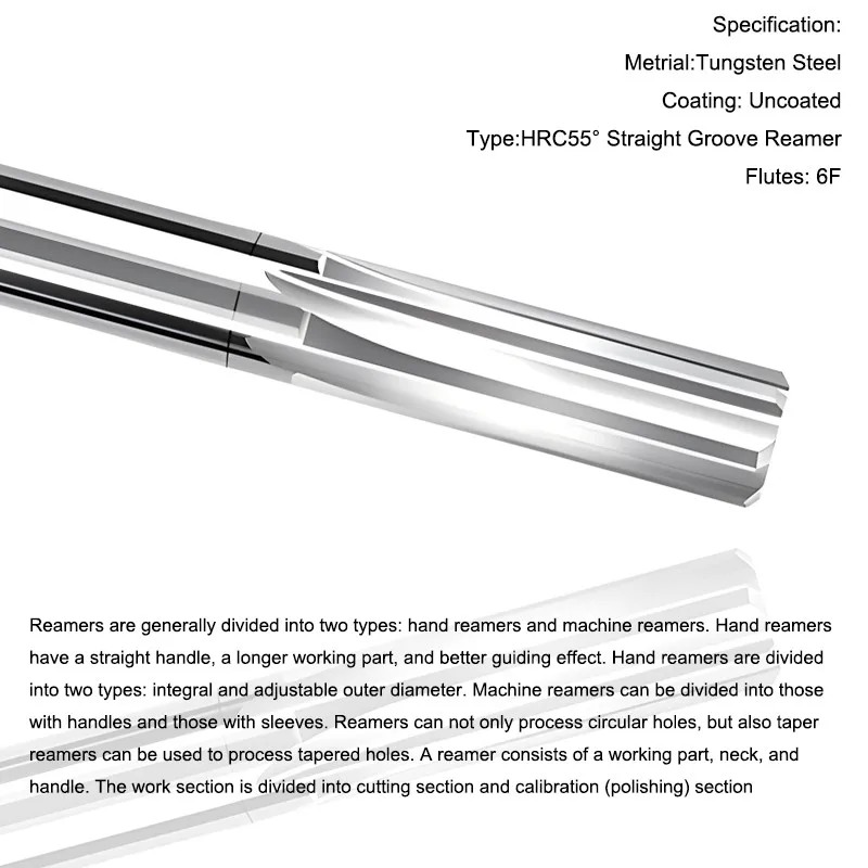 SHAZAM H8 Aluminum Tungsten Steel Carbide Reamer 2.0-20mm Straight Shank High-Precision Machine Reamer For CNC Machining Tools