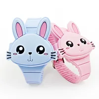 Kids Watch Cute Rabbit Shape LED Digital Watches for Girls Boys BPA Free Fashion Silicone Band Clamshell Design Child Wristwatch 1