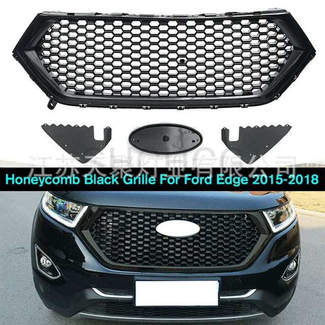 Front Middle Racing Kühlergrill für Ford Edge 2015 2016 2017 2018 glänzend  schwarz Waben hochwertige abs Grills Mesh-Stil - AliExpress