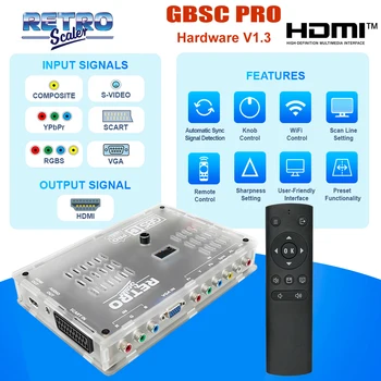 RetroScaler GBSC Pro GBS Controllo Scart RGBS YPbPr VGA Composito (AV) da SV a HDMI ®   Convertitore video Auido per console di gioco retrò