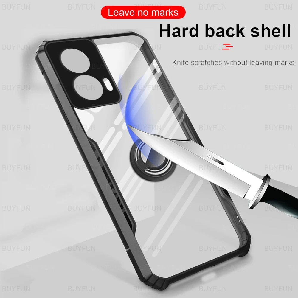 Acrylic Bracket Cover with Ring Stand for 6.7-Inch Smartphone Cases