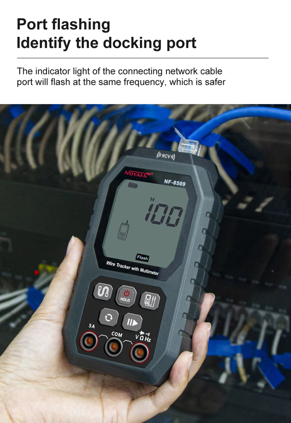 NOYAFA NF-8509 Netzwerkkabel-Tester Digitaler Kabeltracker Cat5 Cat6 Längenmessung Wiremap-Tester Netzwerkwerkzeuge – Detail 9