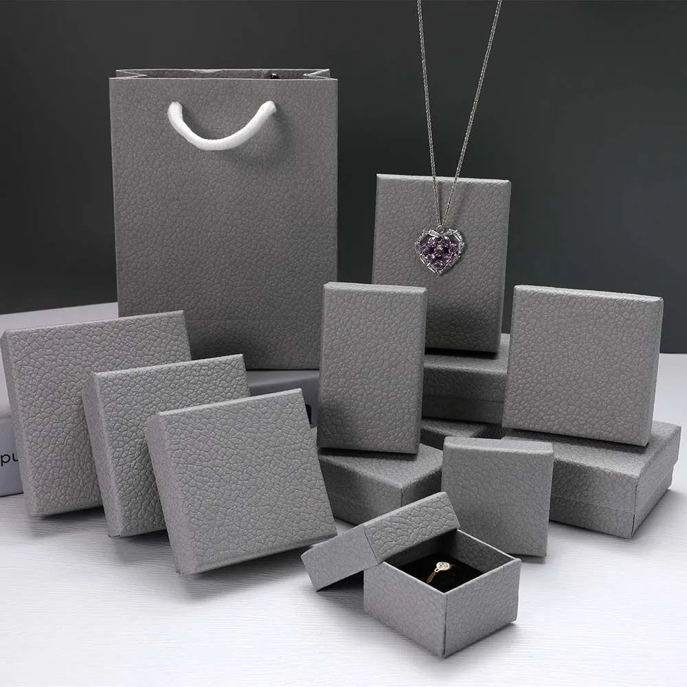New 10pcs Bulk Jewelry Packaging Boxes Ring Earring Gift Box 7x7x3cm Paper Case Necklace Bracelet Storage Organizer Small Box