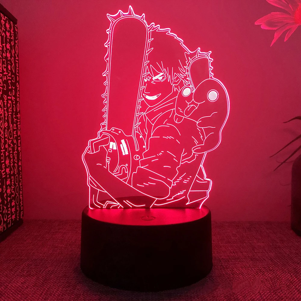 최신 애니메이션 Led 라이트 전기 톱 남자 침실 장식 야간 조명 생일 선물 룸 장식 테이블 3d 램프 전기 톱 남자