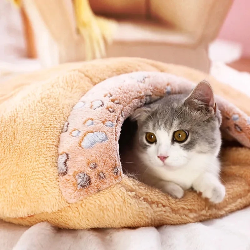 

Thickened Cat Sleeping Bag, Soft Dual Use Pet Nest, Dog House, Warm Bedding Cave, Washable Cat Mat, Puppy and Kitten Supplies