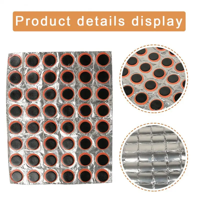 

New 48Pcs 25mm Tire Repair Piece Round Square Motorcycle Autocycle Tire Patch Rubber Patch Piece Tire Repair Tools