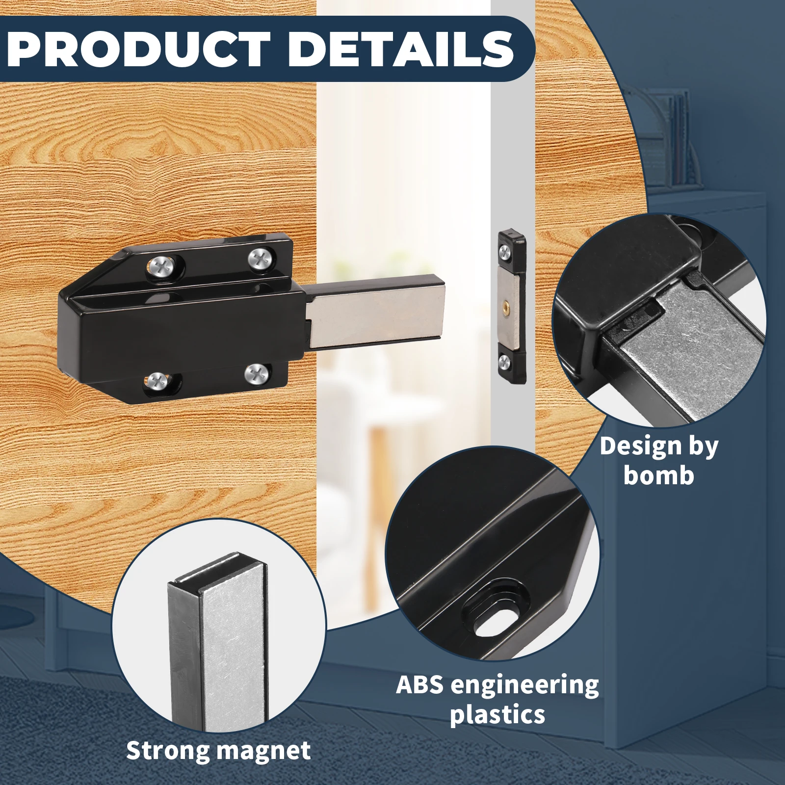 15PCS/8PCS Magnetic Push Latches Push to Open Door Touch Latches Drawer Release Latch for Kitchen Drawer Cabinet Cupboard