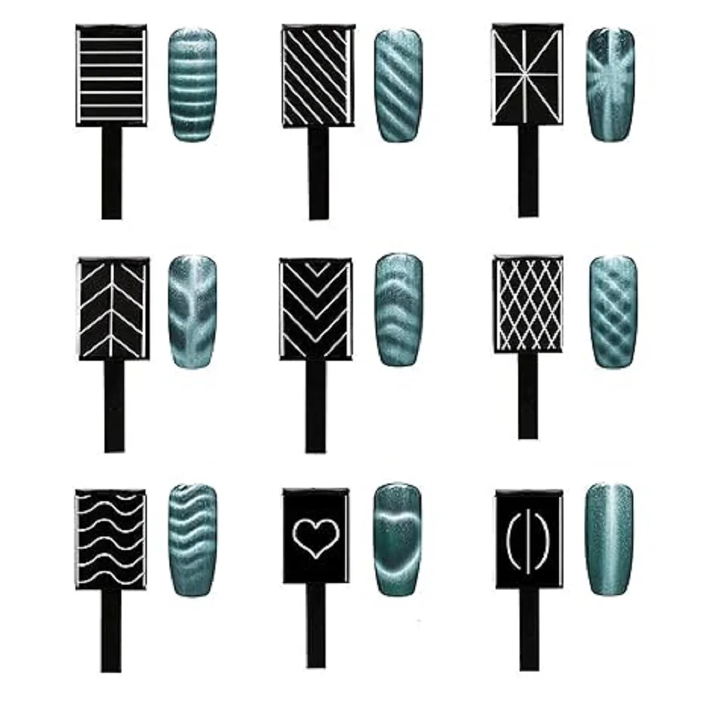 15pcs Nail Art Magnet Set Cat Eye Gel Polish Magnetic Wand