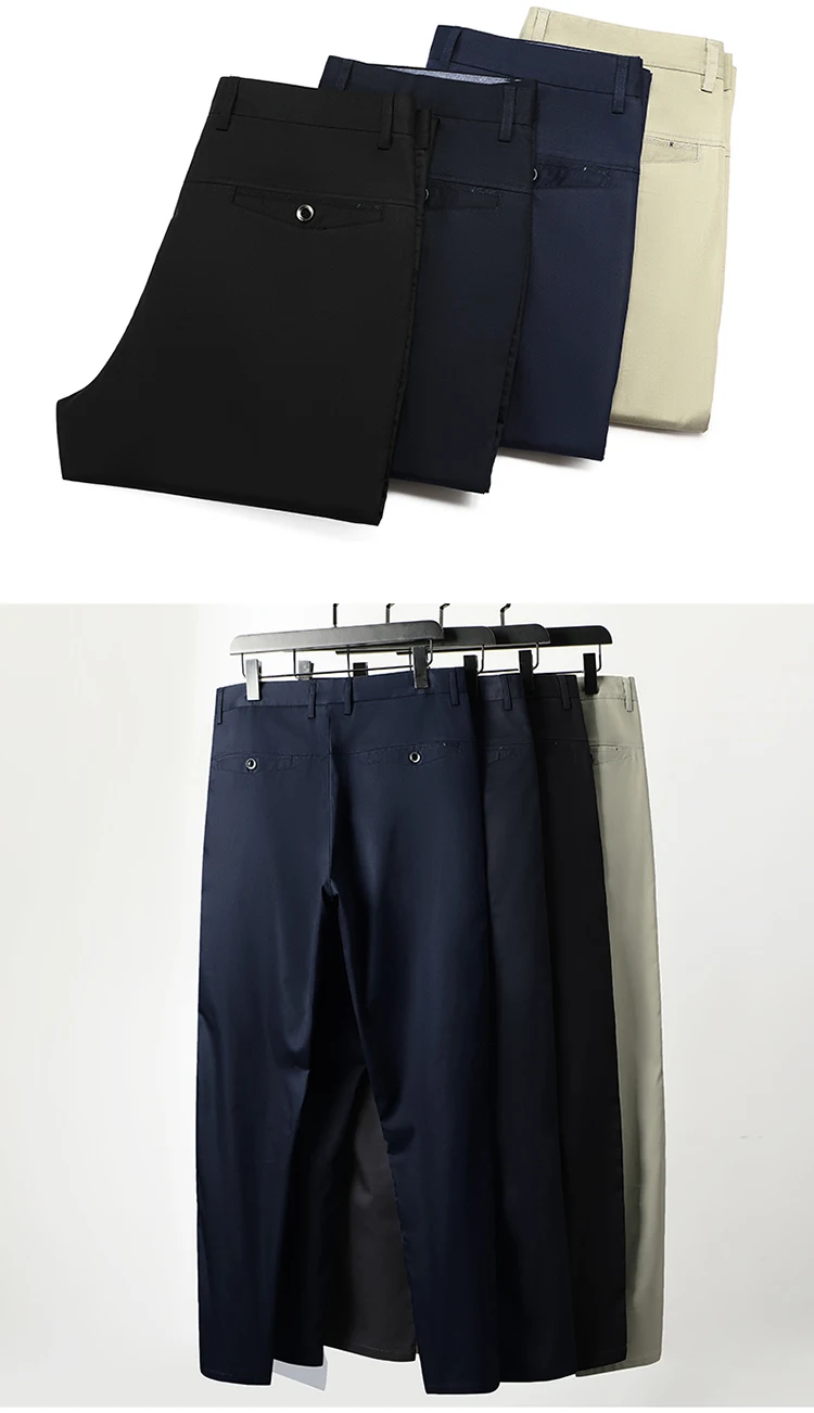 Description Picture 5 of item2024 New Bamboo Fiber Business Casual Pants Men's Ultrathin Loose Straight Stretch Breathable Non-Ironing Summer Suit Pants