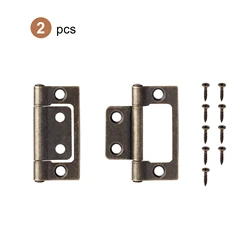 Set of 2 Flat Metal 360 - Degree Hinges for Cabinetry and Home Furniture (Bronze 2 inch 2pcs)