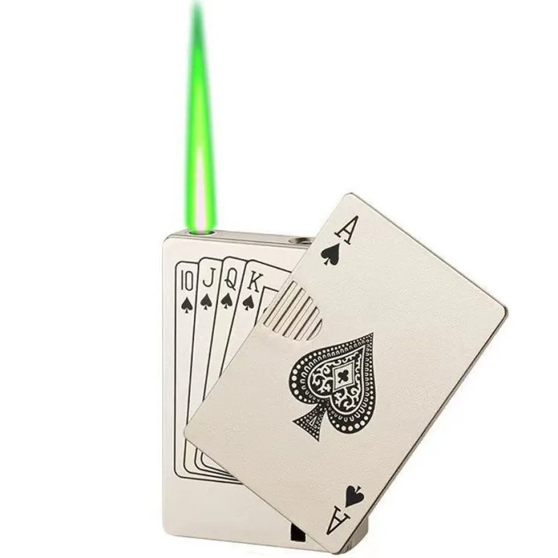 Unusual Poker Card Lighter Metal Windproof Lighter Butane Torch Lighter