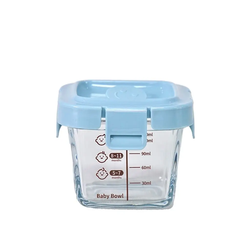 170ml Glass Food Storage Box Frozen Baby Food Glass Cup Baby Storage Jar for Little Ones Microwave Safe