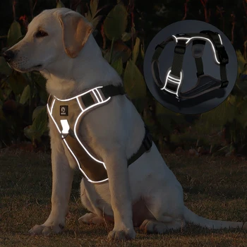 Imbracatura da sella riflettente per cani Imbracatura regolabile per animali domestici Nessuna estrazione Allenamento a piedi Prodotto per cinghia pettorale per cani di taglia piccola, media e grande