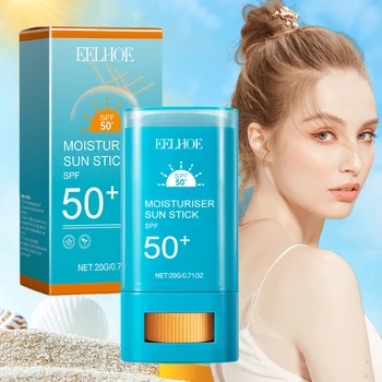 Bastone solare idratante SPF50 + Idratante schiarente Non grasso Impermeabile Resistente al sudore Isolamento Viso Corpo Blocco solare Stick 1
