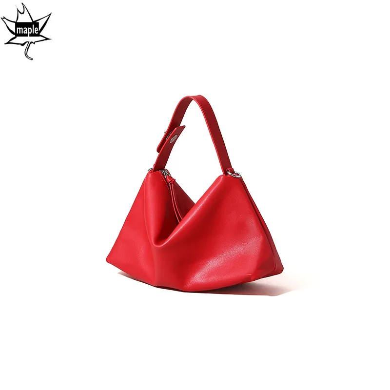 New Classic Simplicity Soft Hobo Tote Borsa a tracolla da donna in pelle scamosciata / pelle di mucca di colore rosso beige Borsa da donna di qualità per il tempo libero