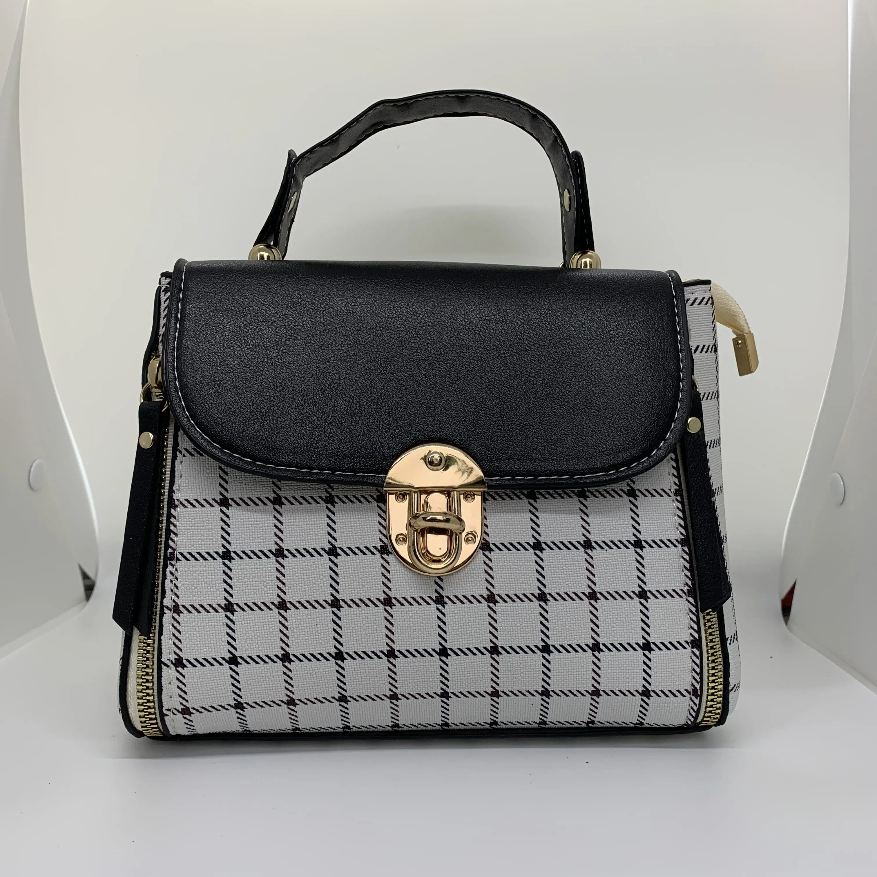 Korean Fashion Plaid Women's Bag Shoulder Bag Diagonal Package Crossbody Baoge 22X12X17cm