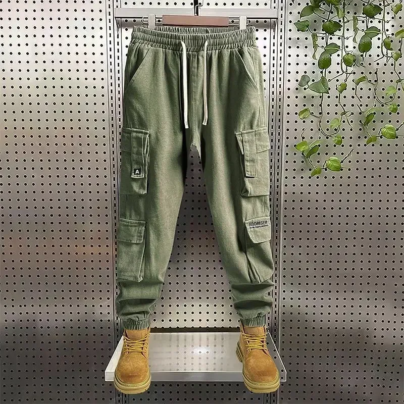 

Men's Cargo Pants Stacked Male Trousers Trekking Outdoor Multipockets Khaki Multi Pocket Hiking Vintage Cheapest Korean Style