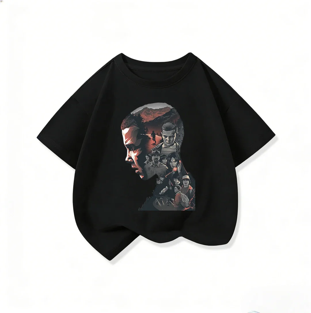 키즈 반팔 티셔츠 Cool Stranger Things 크루넥 패션 스트리트 탑 여름 캐주얼웨어 소년 소녀용 3 14Y