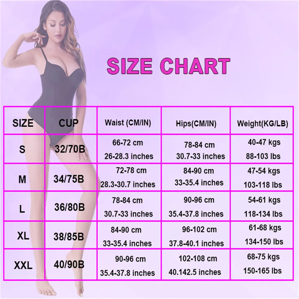 Description Picture 2 of itemWechery Bodysuit Shapewear for Women Steel Bone Slimming Flat Belly Vest Sexy Thong Waist Trainer Tummy Control Underwear